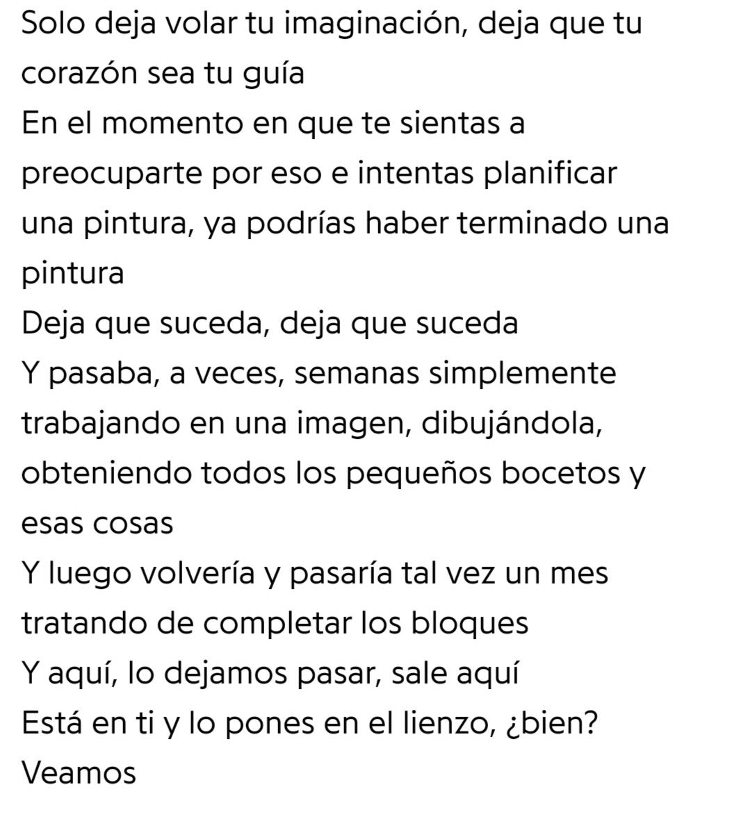 Bob Ross transcripción del final de la canción.